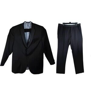 BLACK By Vera Wang Mens Wool Peak Lapel Tuxedo Jacket(46R) And Pants(40R)